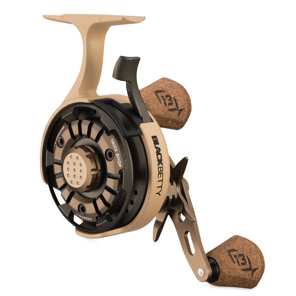 13 fishing blackbetty free falling reel Black Betty Freefall Carbon Trick Shop Ice Rod Profile Reel Penn Simply engage the trigger lead jig head Color:Stinky Pink