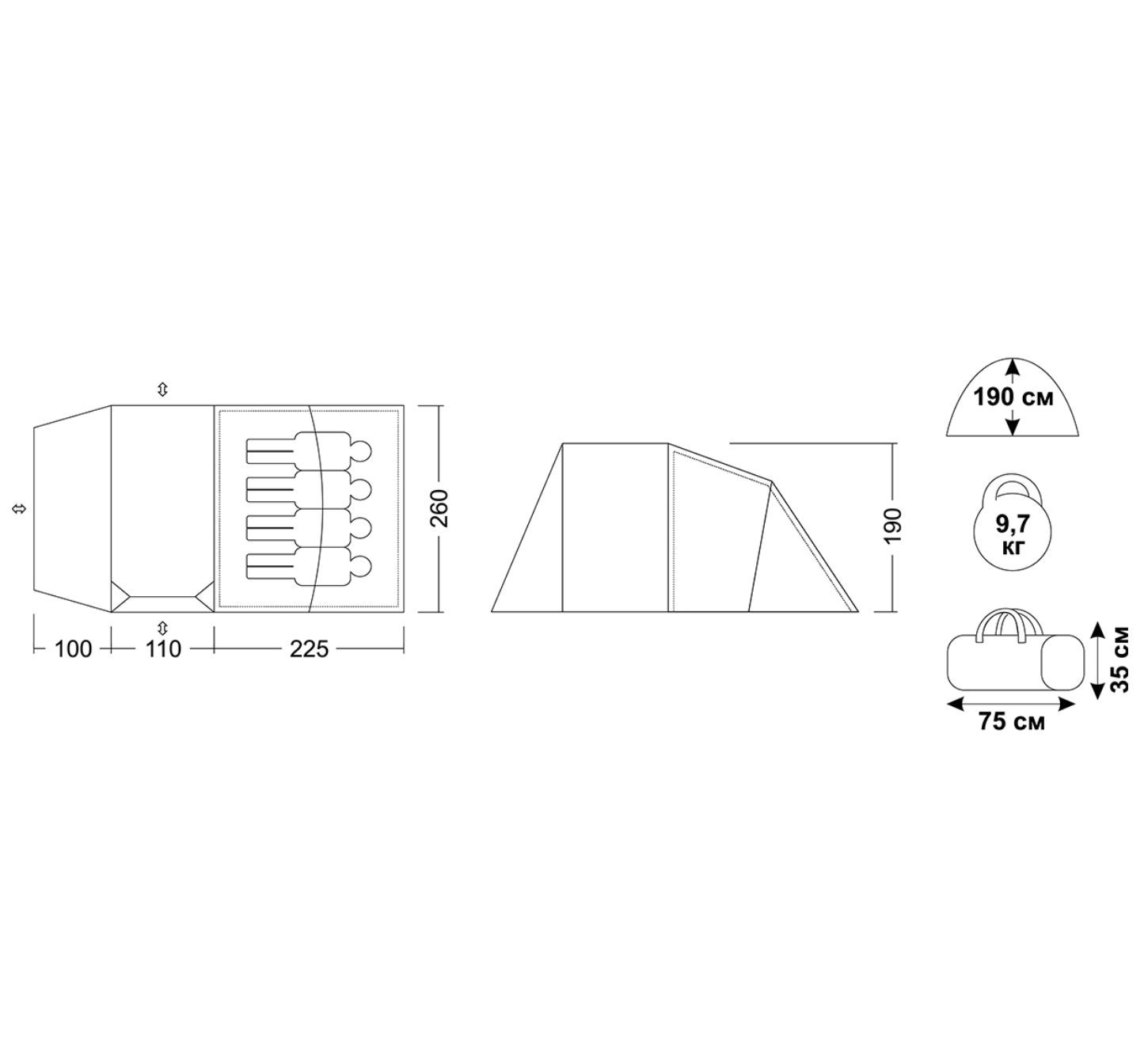 Telts Golden Catch Casablanca 4-Person