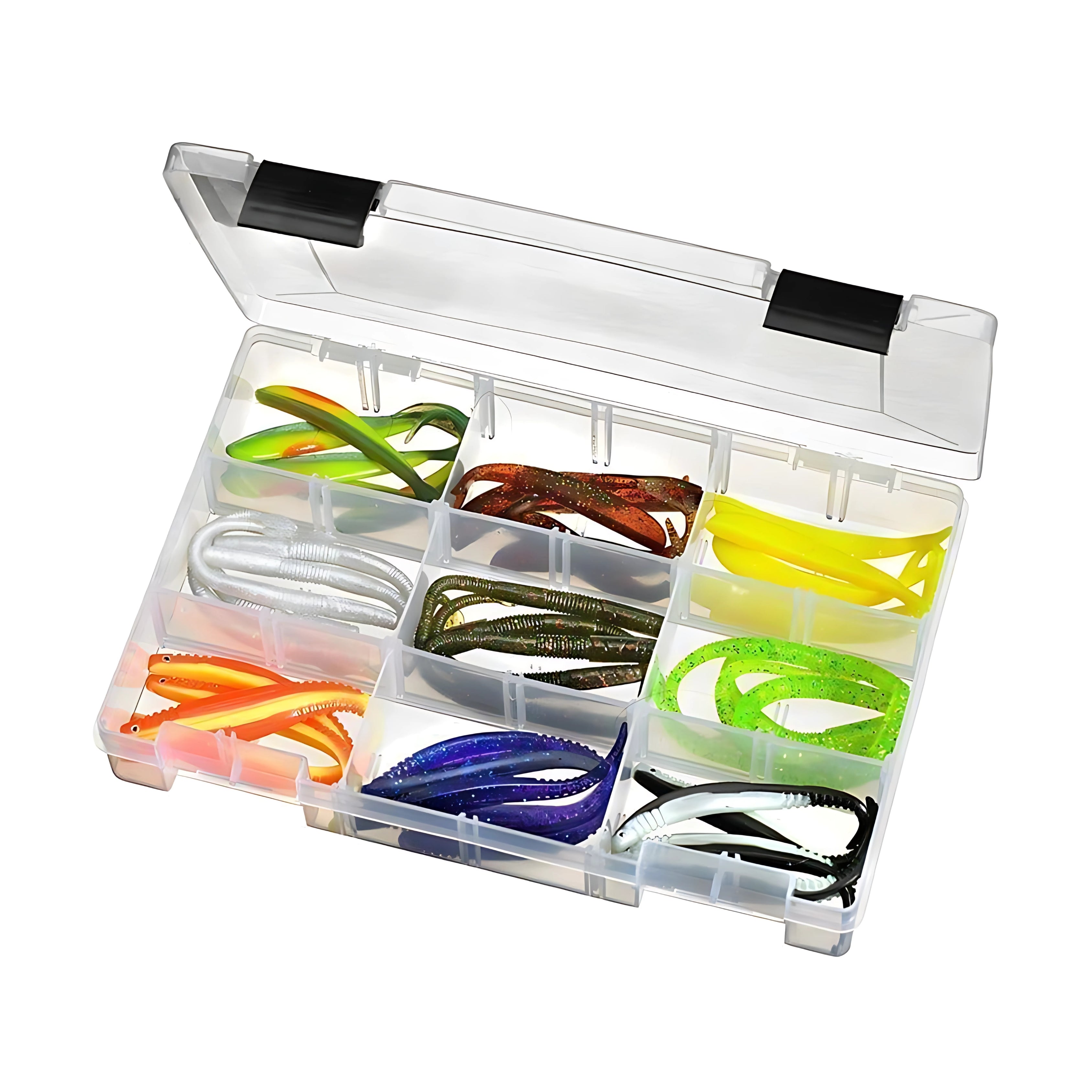 Silikona mānekļu komplekts kastītē Fladen Dropshot assortment 45gab