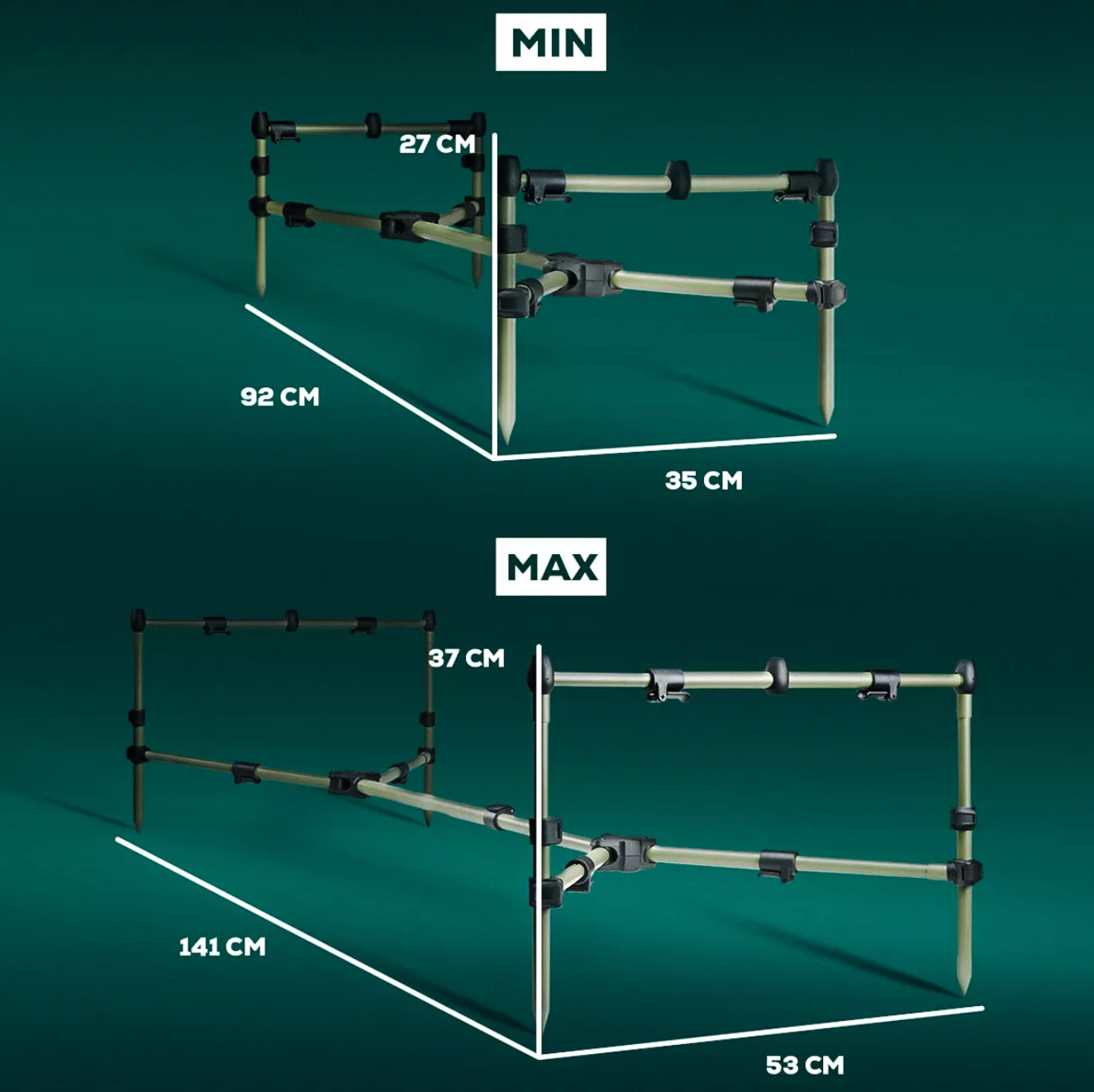 Makšķeres turētājs Golden Catch G.Carp Rod Pod Minima 3