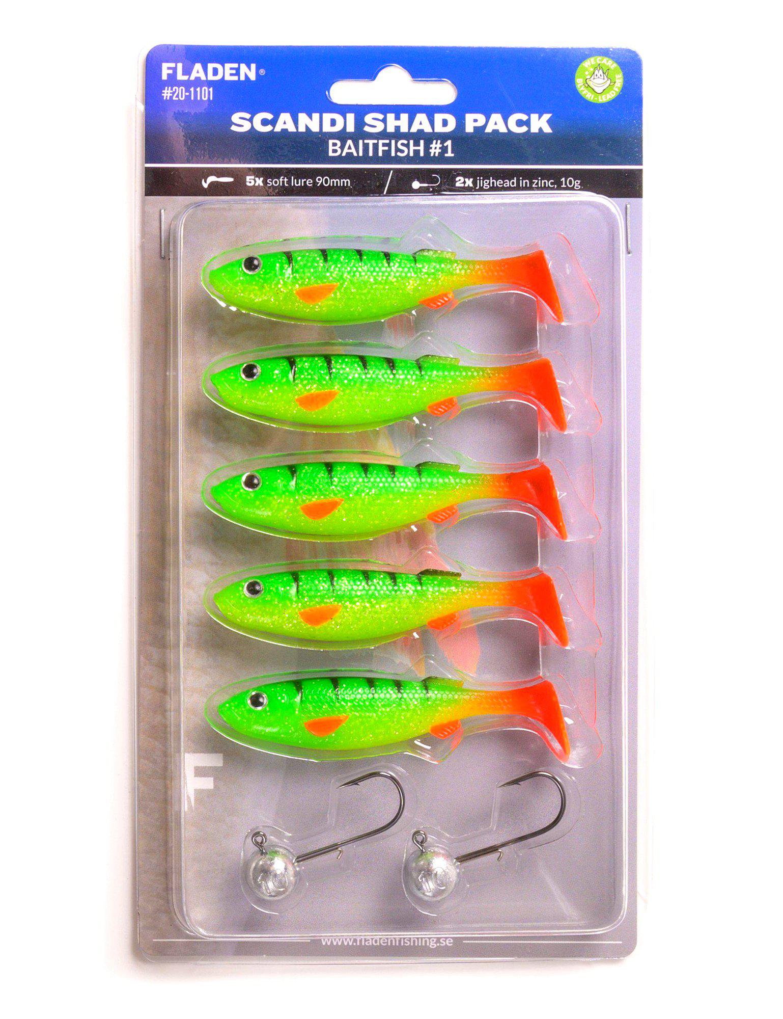 Silikona mānekļu un džiga galvu komplekts Fladen Maxximus Scandi shad Baitfish 9cm