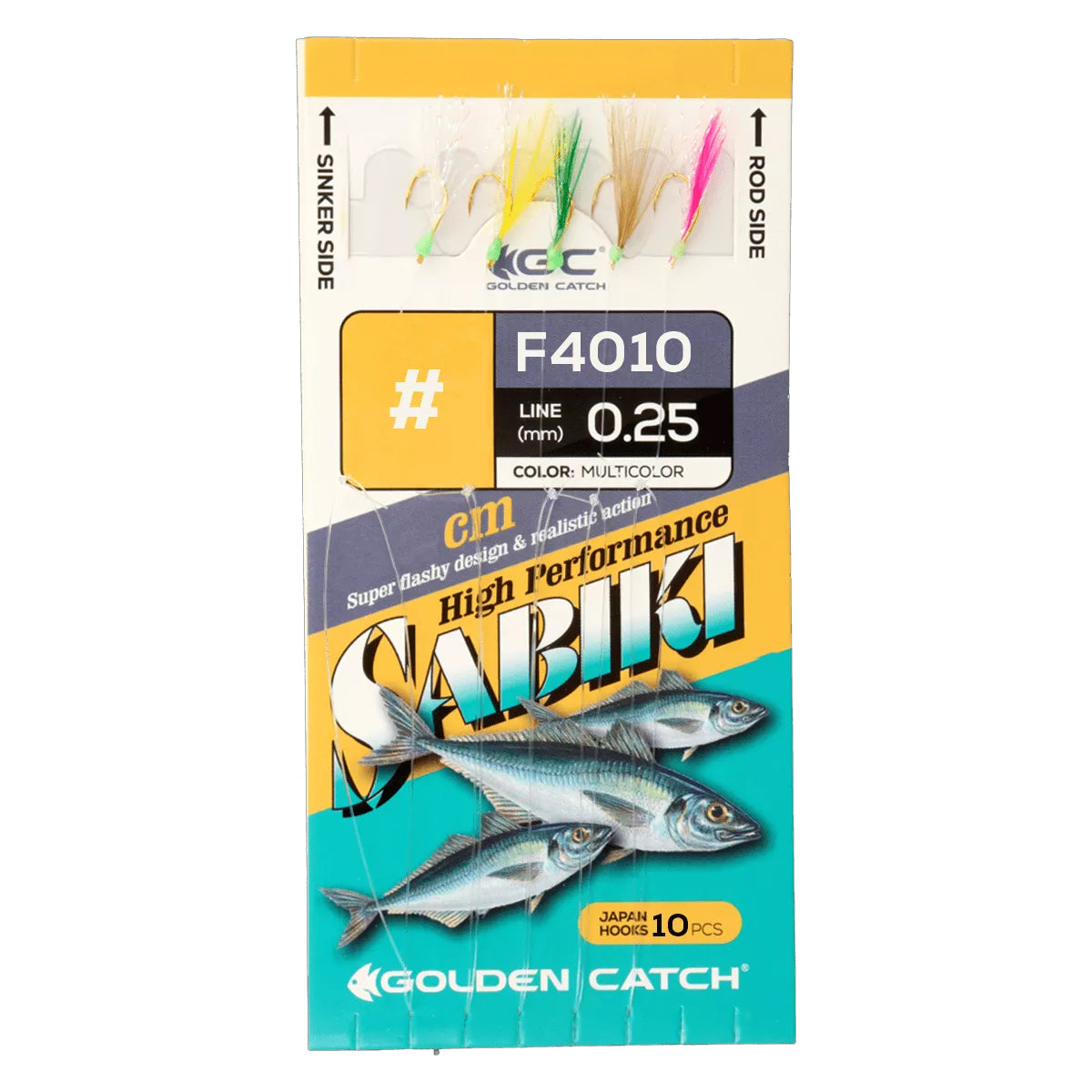 Jūras sistēma Golden Catch Aji Sabiki F4010 daudzkrāsaina (10 āķi)