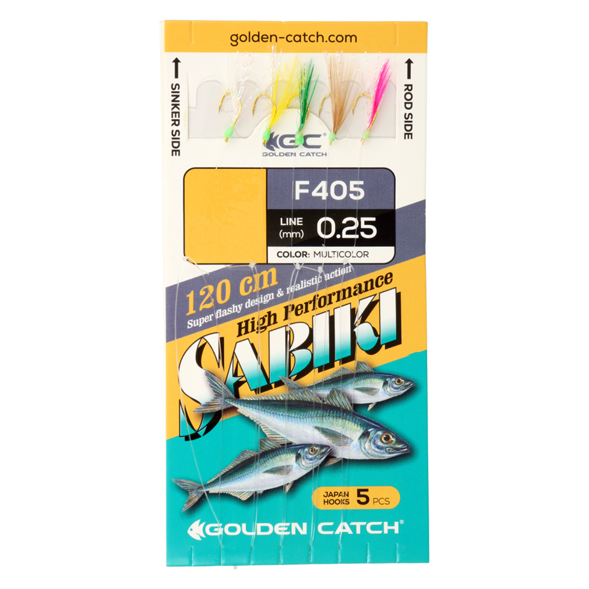 Морская система Golden Catch Aji Sabiki F405 разноцветная (5 крючков)