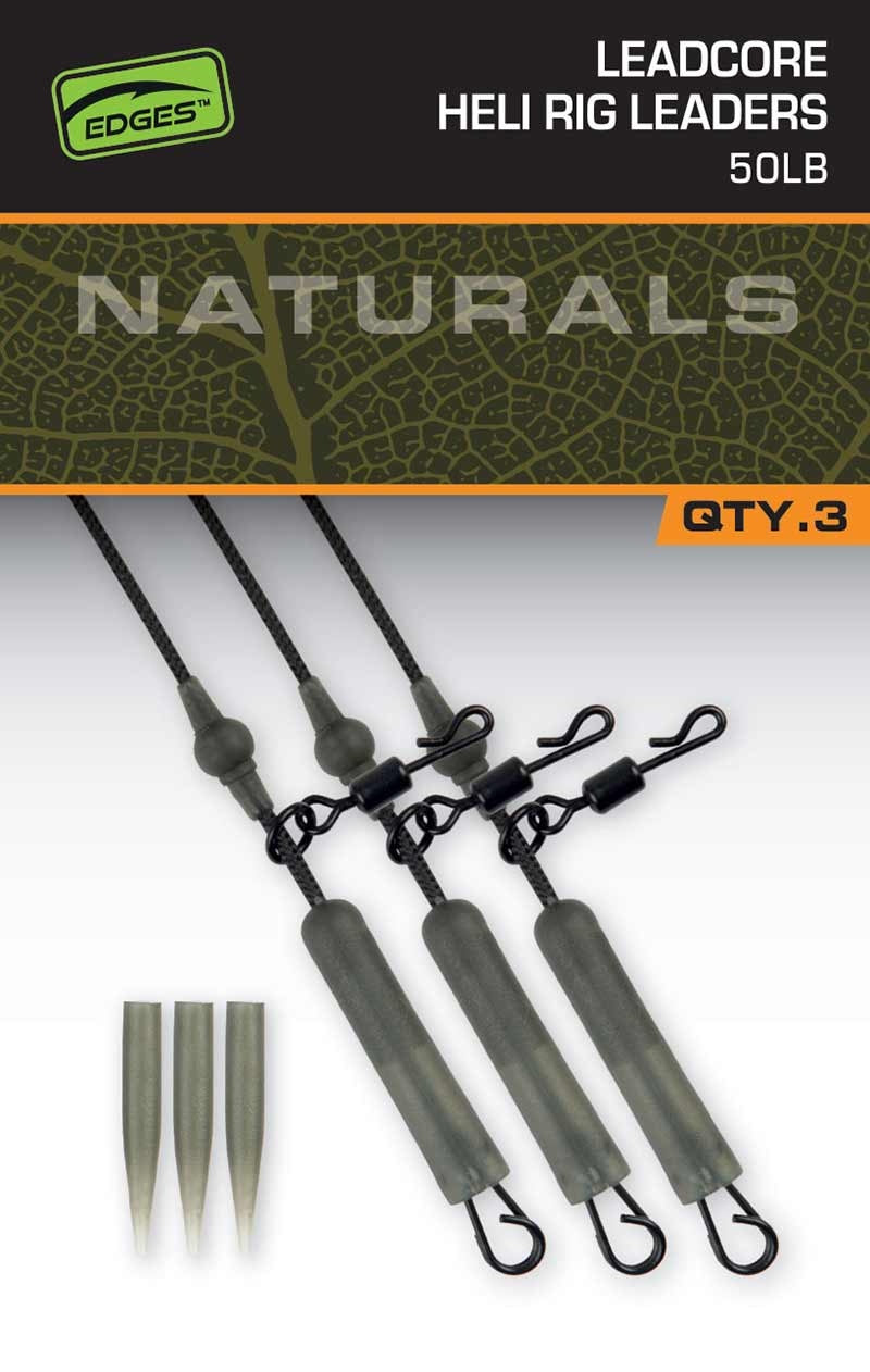 Gatavā sistēma Fox Edges Naturals Leadcore Heli Rig Leaders