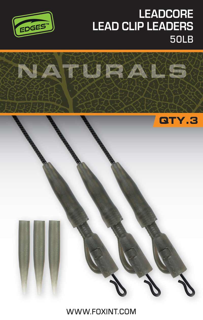 Gatavā sistēma Fox Edges Naturals Leadcore Power Grip Lead Clip Leaders