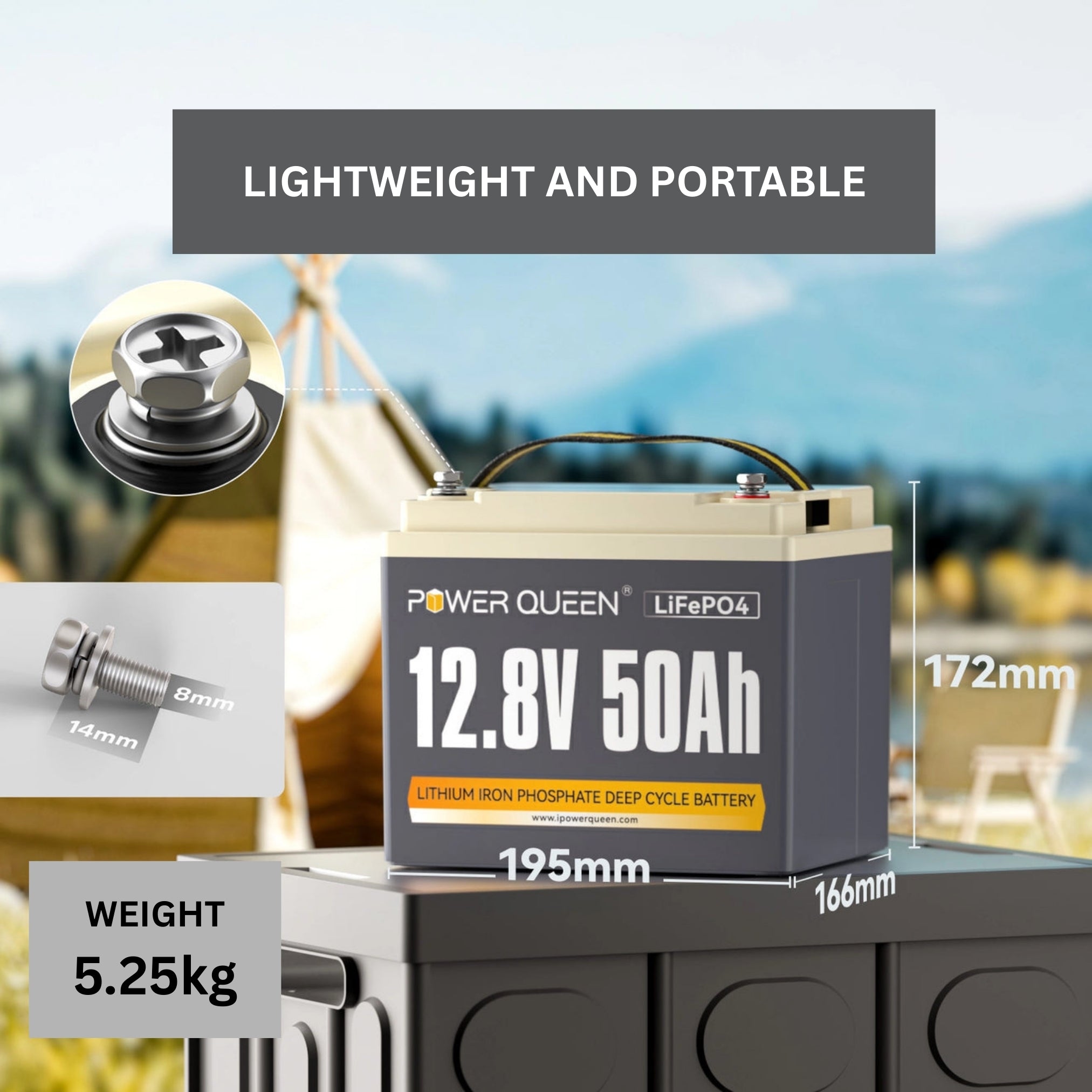 Power Queen PQ12V 50Ah Battery