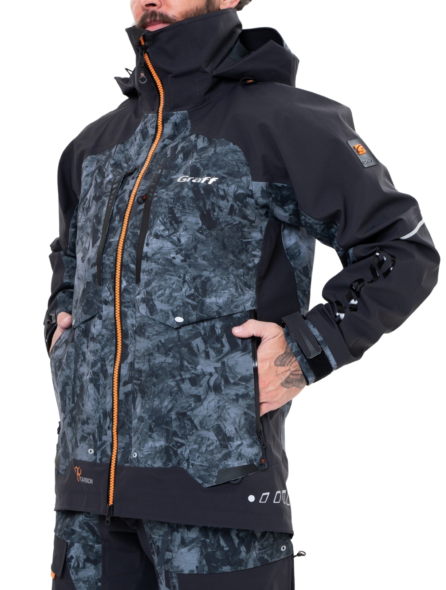 Lietus necaurlaidīga jaka Graff Jacket 631-B-8/3 Carbon Edition 3.0